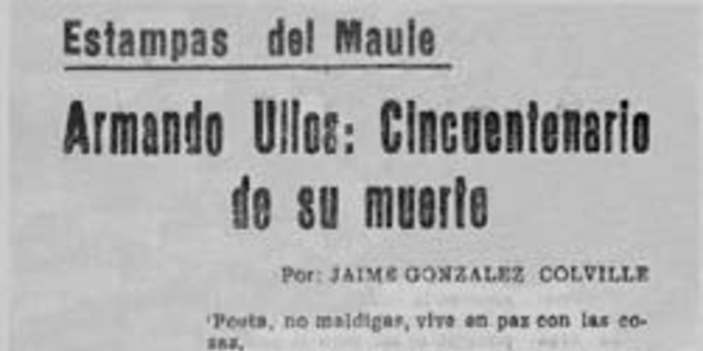 Armando Ulloa : cincuentenario de su muerte