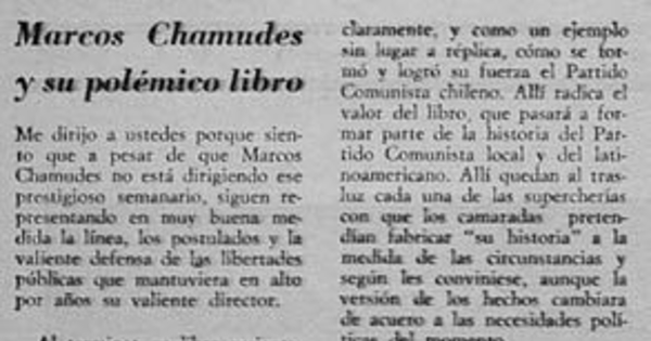Marcos Chamudes y su polémico libro