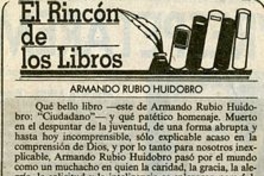 El rincón de los libros : Armando Rubio Huidobro
