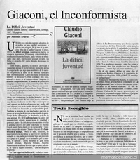Giaconi, el inconformista