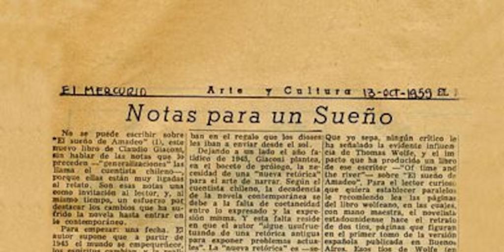 Notas para un sueño