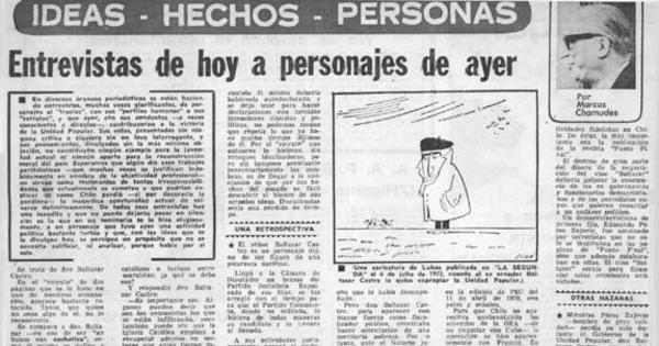 Entrevistas de hoy a personajes de ayer