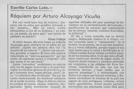 Réquiem por Arturo Alcayaga Vicuña