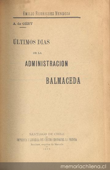 Últimos días de la administración Balmaceda