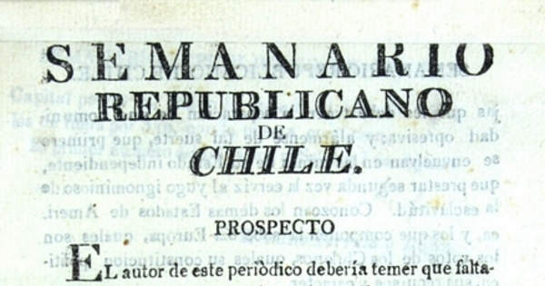 Semanario republicano: n° 1-12 del 7 de agosto a 23 de octubre de 1813