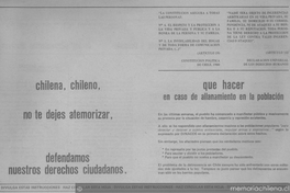 ¿Qué hacer en caso de allanamiento en la población?, 1978