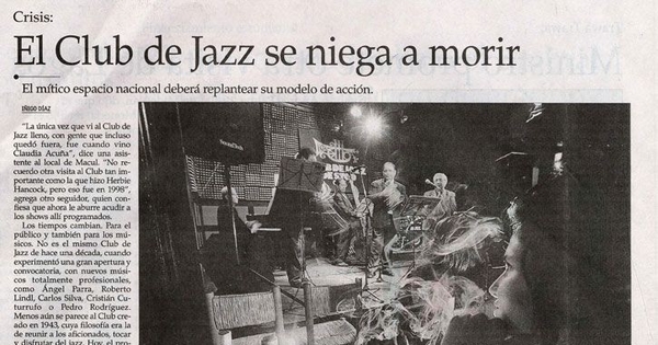 El Club de jazz se niega a morir : crisis