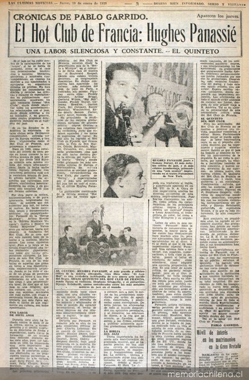 El Hot Club de Francia, Hughes Panassié. Crónicas de Pablo Garrido