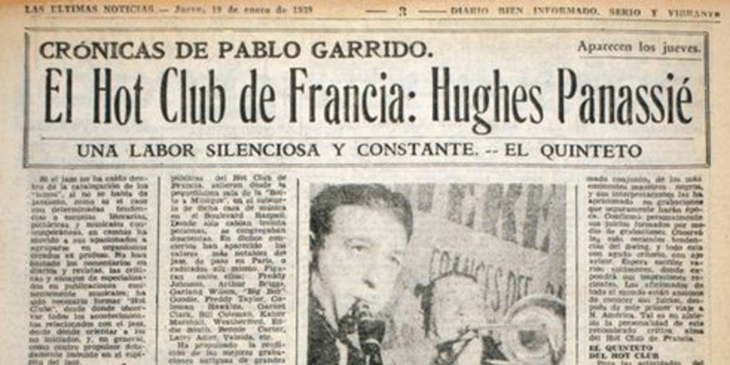 El Hot Club de Francia, Hughes Panassié. Crónicas de Pablo Garrido