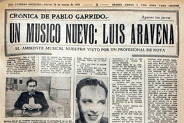 Un músico nuevo, Luis Aravena. Crónicas de Pablo Garrido