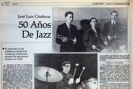 José Luis Córdova, 50 años de jazz