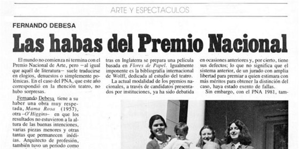 Las habas del premio nacional