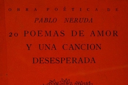 Portada de 20 poemas de amor y una canción desesperada de Pablo Neruda, diseñada por Mauricio Amster, 1947