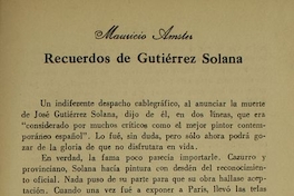 Recuerdos de Gutiérrez Solana