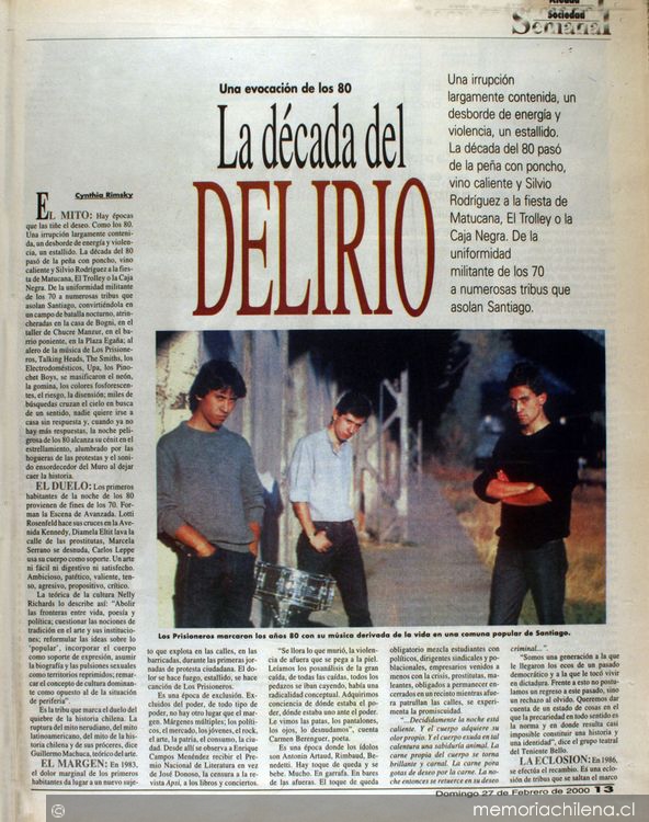 Una evocación de los 80 : la década del delirio