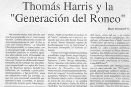 Tomás Harris y la "Generación del roneo"