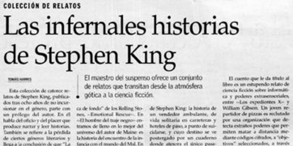 Las infernales historias de Stephen King