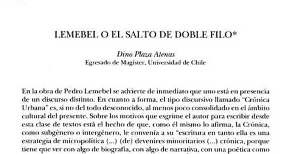 Lemebel o el salto de doble filo