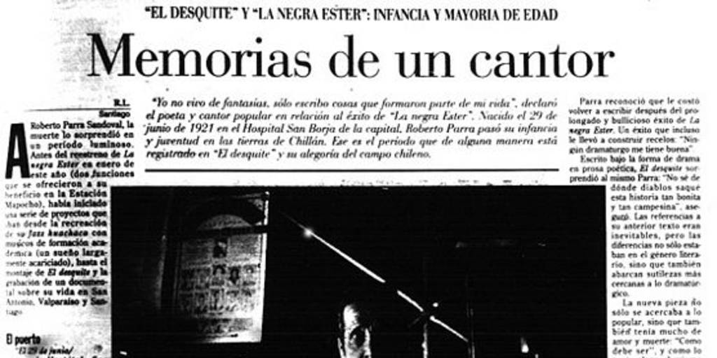 Memorias de un cantor