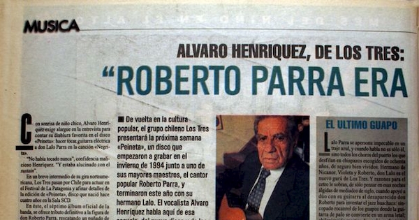 Álvaro Henríquez, de Los Tres: "Roberto Parra era un Iluminado"