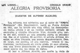 Alegría provisoria: cuentos de Alfonso Alcalde