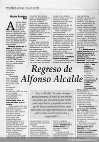 Regreso de Alfonso Alcalde