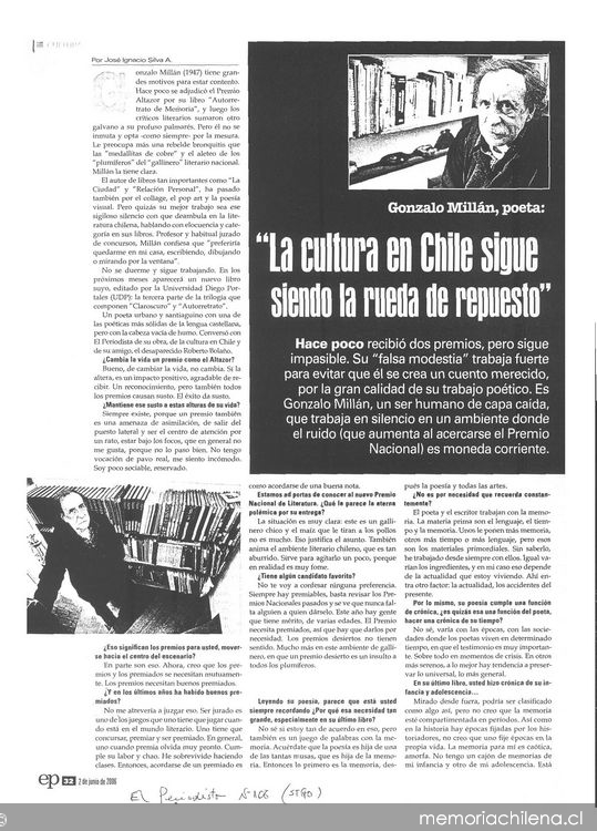 "La cultura en Chile sigue siendo la rueda de repuesto"