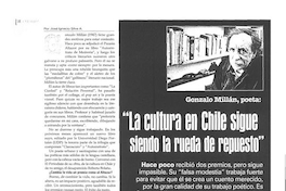 "La cultura en Chile sigue siendo la rueda de repuesto"