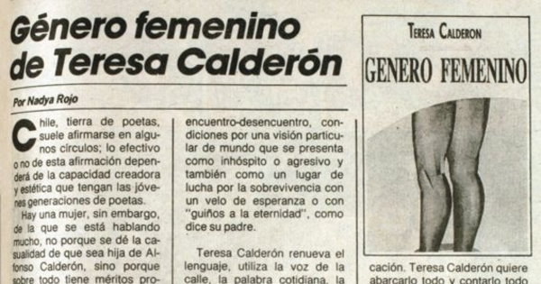 Género femenino de Teresa Calderón