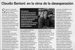 Claudio Bertoni, en la cima de la desesperación