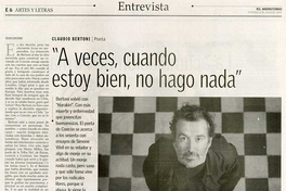 A veces, cuando estoy bien, no hago nada