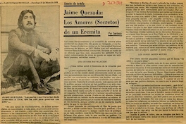Jaime Quezada: los amores (secretos) de un eremita