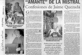 Amante de la Mistral, confesiones de Jaime Quezada
