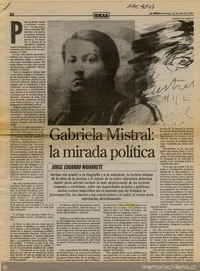 Gabriela Mistral, la mirada política