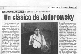 Un clásico de Jodorowsky: Santa Sangre en el cine arte Normandie