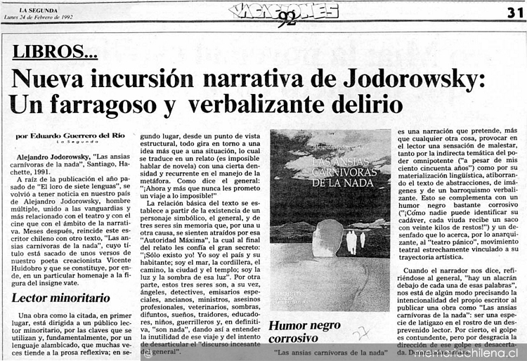 Nueva incursión narrativa de Jodorowsky, un farragoso y verbalizante delirio