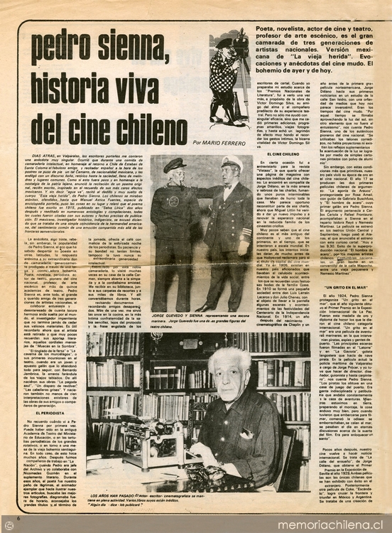 Pedro Sienna, historia viva del cine chileno