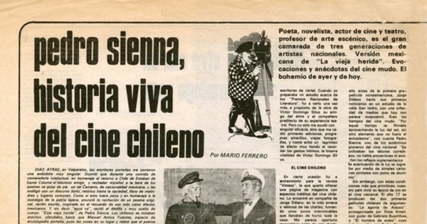 Pedro Sienna, historia viva del cine chileno