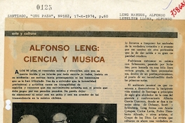 Alfonso Leng: ciencia y música