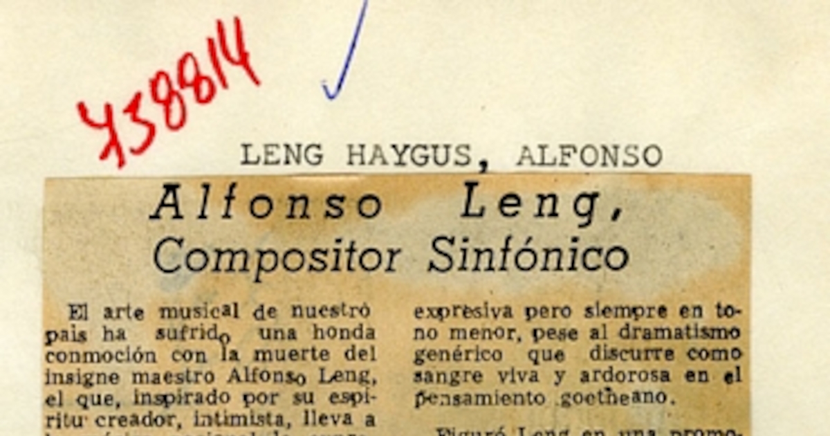 Alfonso Leng: compositor sinfónico