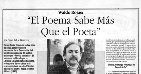 "El poema sabe más que el poeta"