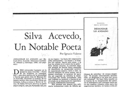 Silva Acevedo, un notable poeta