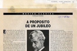 A propósito de un jubileo