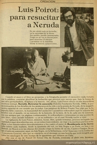 Luis Poirot, para resucitar a Neruda