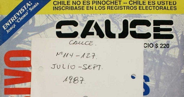 Revista Cauce: nº 114-127, 29 de junio a 28 de septiembre de 1987