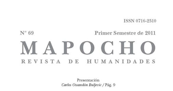 Mapocho: n° 69, primer semestre de 2011