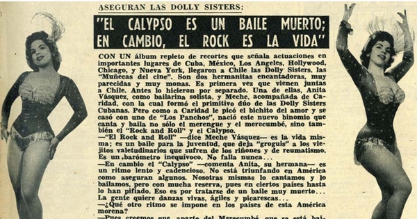El calypso es un baile muerto, el rock es la vida: aseguran las Dolly Sisters