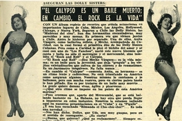 El calypso es un baile muerto, el rock es la vida: aseguran las Dolly Sisters