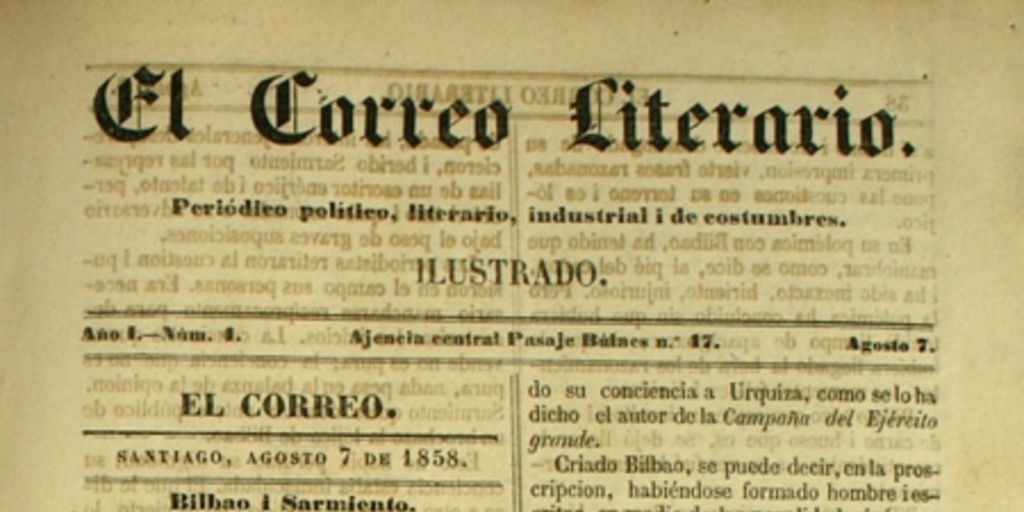 El correo literario: año 1, nº 4, 7 de agosto de 1858