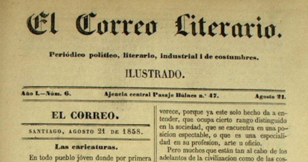 El correo literario: año 1, nº 6, 21 de agosto de 1858